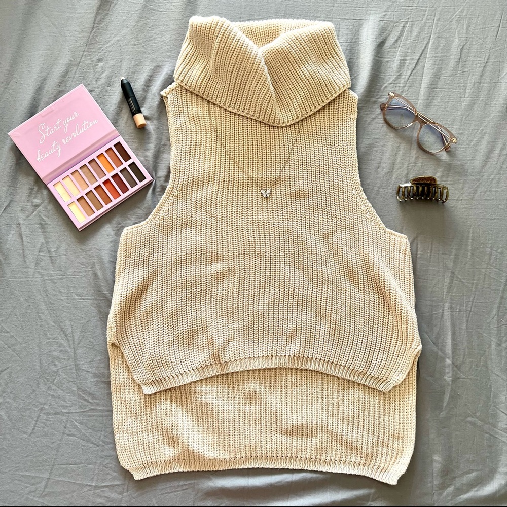 Cowl Neck Sleeveless Sweater